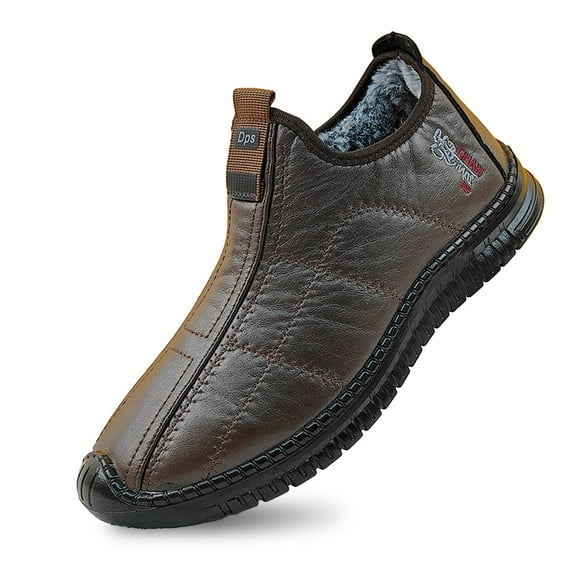 Xiaoxatg Men's Casual Shoes Winter Warm Comfortable -On Sneakers Ideal for Daily Walking with Non- Thick Soles for Every Occasion 8.5 Coffee