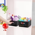 thumbnail image 5 of Isvgxsz Plastic Storage Bins 1 Pack Set-Storage Baskets for Organizing, Woven Design Storage Organizer Bins and Basket for Pantry Shelves Drawers Desktop Closet Playroom Classroom Office, 5 of 5