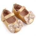 thumbnail image 4 of Baby Girls PU Leather Princess Polk Dot Bowknot Wedding Baptism Prewalker Crib Shoes, 4 of 6
