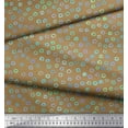 thumbnail image 2 of Soimoi Brown Moss Georgette Fabric Circle Geometric Fabric Prints By Yard 42 Inch Wide, 2 of 3