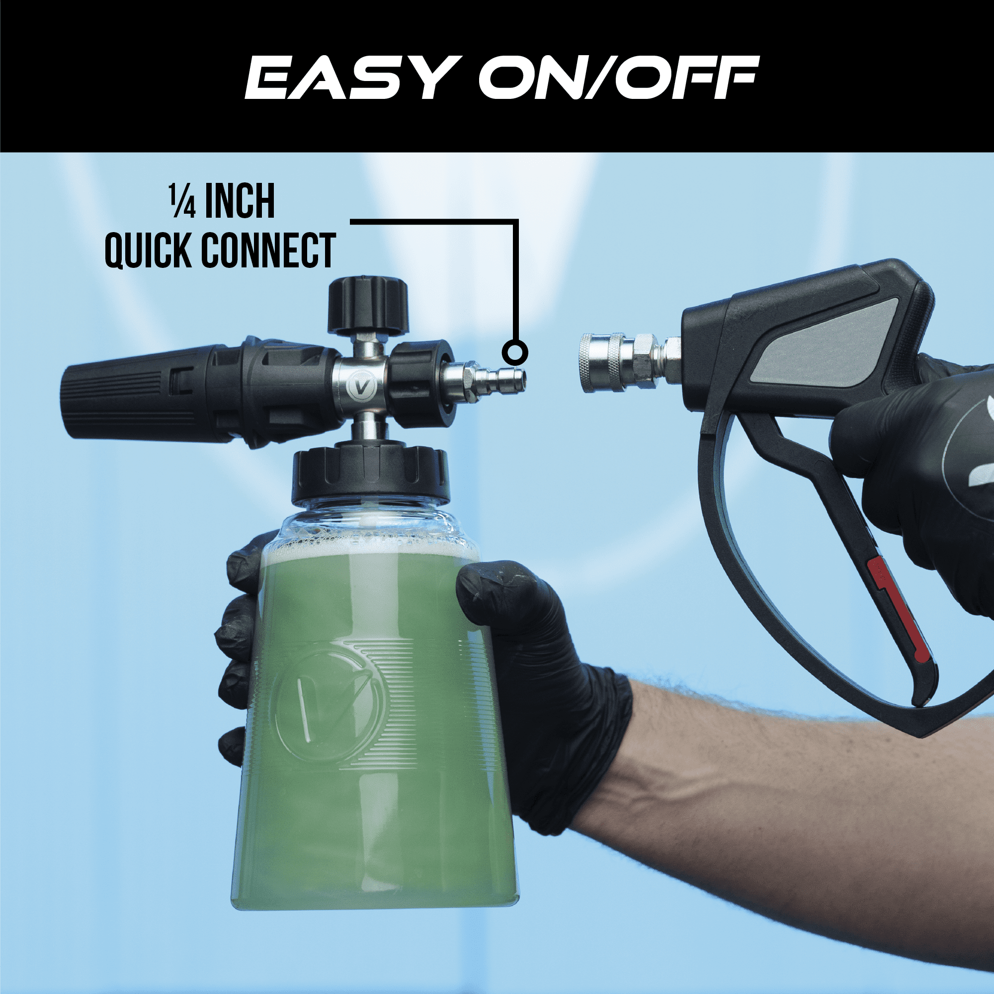 VIKING Professional Foam Cannon for Car, Adjustable Spray Nozzle, 1.1 Liter Soap Canister, 1/4" Quick Connect Plug for Pressure Washer