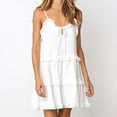 thumbnail image 4 of Lmnyox Casual Summer Dress for Women Sleeveless Spaghetti Strap Mini Dress Lightweight Vacation Dress, 4 of 7