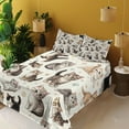 thumbnail image 2 of Ambesonne Cat Fitted & Top Sheet Set with Shams, Little Kittens Playful Poses, Off White Taupe and Grey, 2 of 5