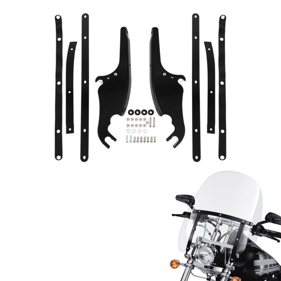 TCMT Kit de Support de Pare-Brise pour Harley Softail Slim Deluxe Fat Boy Heritage Softail Classic FLS FLS FLST FLST FLSTFB FLSTFBS 2000-2017