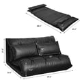 thumbnail image 4 of Giantex Floor Sofa PU Leather Leisure Bed Video Gaming Sofa with Two Pillows, Black, 4 of 10