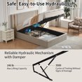 thumbnail image 3 of Zanmintaobo Queen Size Lift up Storage Platform Bed Frame,Linen Fabric Upholstered,Wide Headboard,No Box Spring Needed,Easy Assembly,Mink, 3 of 11