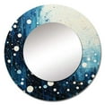 thumbnail image 2 of Designart "Blue White Mid Century Minimalist Rain I" Abstract Collages Rund Mirror For Wall Decor - Large Teal Round Print Mirror - Round Mid-Century Mirror 23" x 23" Inch, 2 of 5