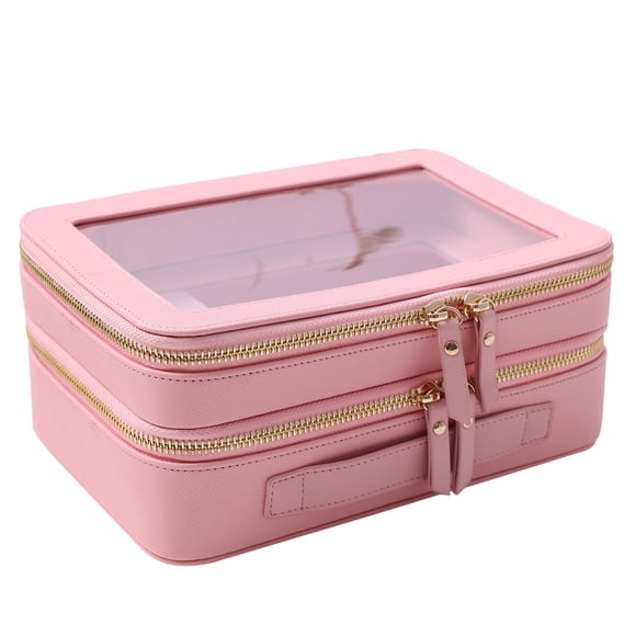 Neceser de viaje SANHECUN Transparente Carry On Makeup Rosa