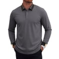 thumbnail image 2 of Mens Casual Shirts Long Sleeve Fashion Classic Solid Color Golf Shirt Lightweight Basic Work Tops, 2 of 8