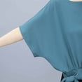 thumbnail image 6 of Favoffer Women's Color Block 2-Piece Casual Outfit Short Sleeve Tie-Waist Top and Wide Leg Pants Set, 6 of 9
