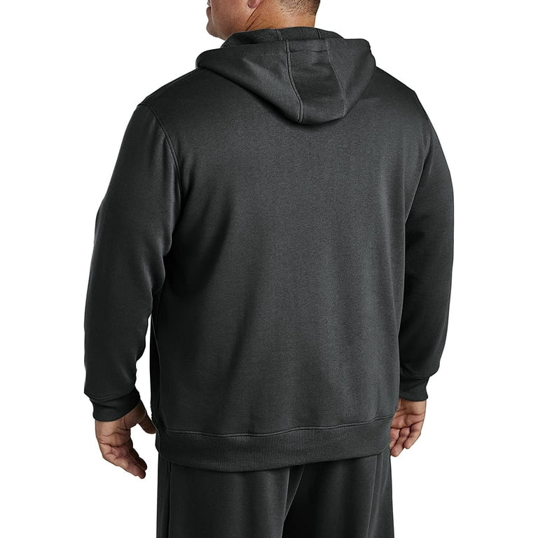 Big Tall Essentials by DXL Men s Big and Tall Men s Full Zip Fleece Hoodie Black 6XLT