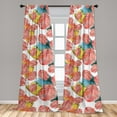 thumbnail image 2 of Autumn Themed Window Curtains, Pastel Colors Bird Feathers Pattern on Watercolor Hues Backdrop, Lightweight Decor 2-Panel Set with Rod Pocket, Pair of - 28"x63", Apple Green Dark Coral, by Ambesonne, 2 of 3