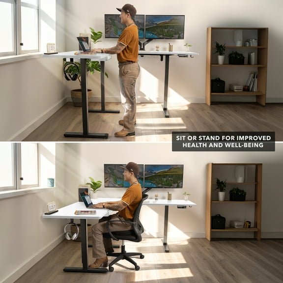 XL Electric Height Adjustable Corner Standing Desk