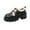 Black, variant on Beige Women'S Loafers Mid Heel Chunky Heel Non-Slip Winter Warm Shoes Fleece Lined Comfortable Slip On Round Toe Casual 1.52Lbs Size 40