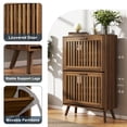 thumbnail image 4 of Demi Bonn 23" Shoe Cabinet Storage with 2 Flip Drawers, Wood Legs for Entryway, Freestanding Storage Racks Hidden Narrow Shoe Organizers, Walnut, 4 of 8