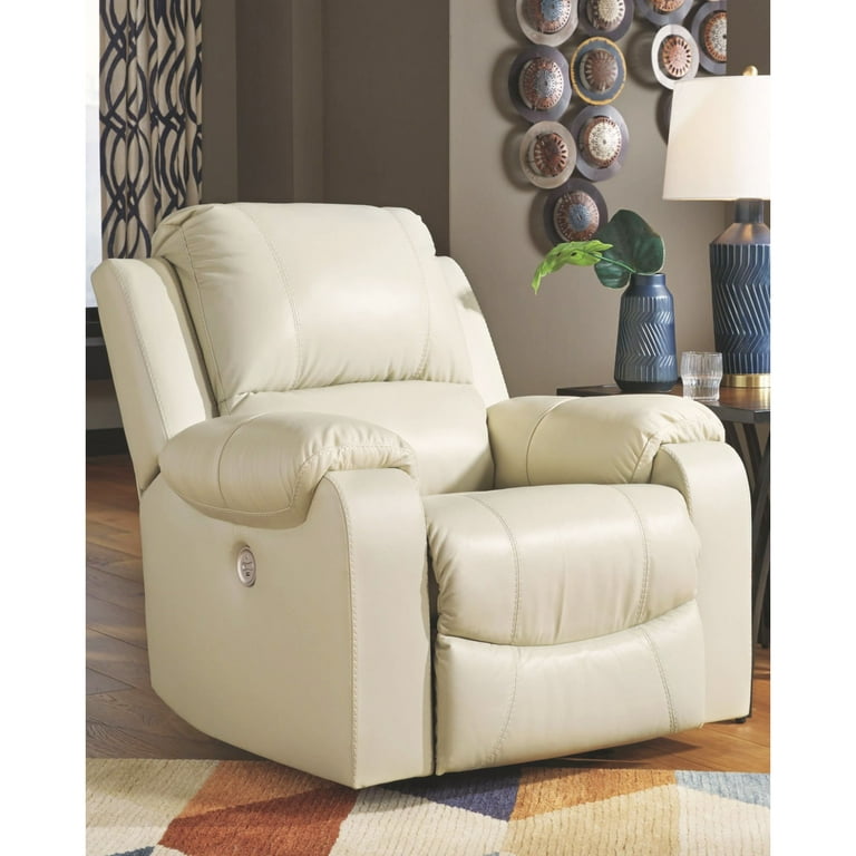 Ashley Furniture Rackingburg Leather Rocker Recliner in Cream