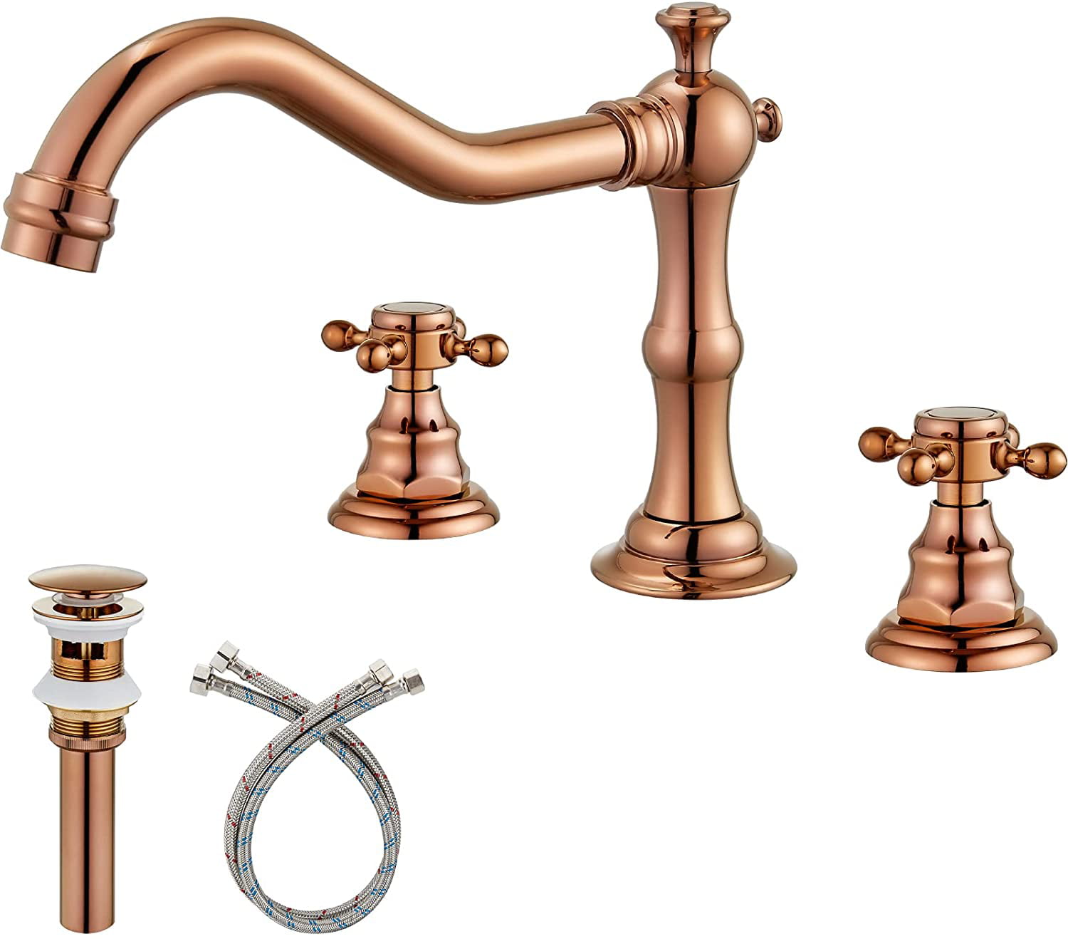 Oil Rubbed Bronze Widespread Bathroom Faucet Basin Mixer Tap Dual Cross Handles 