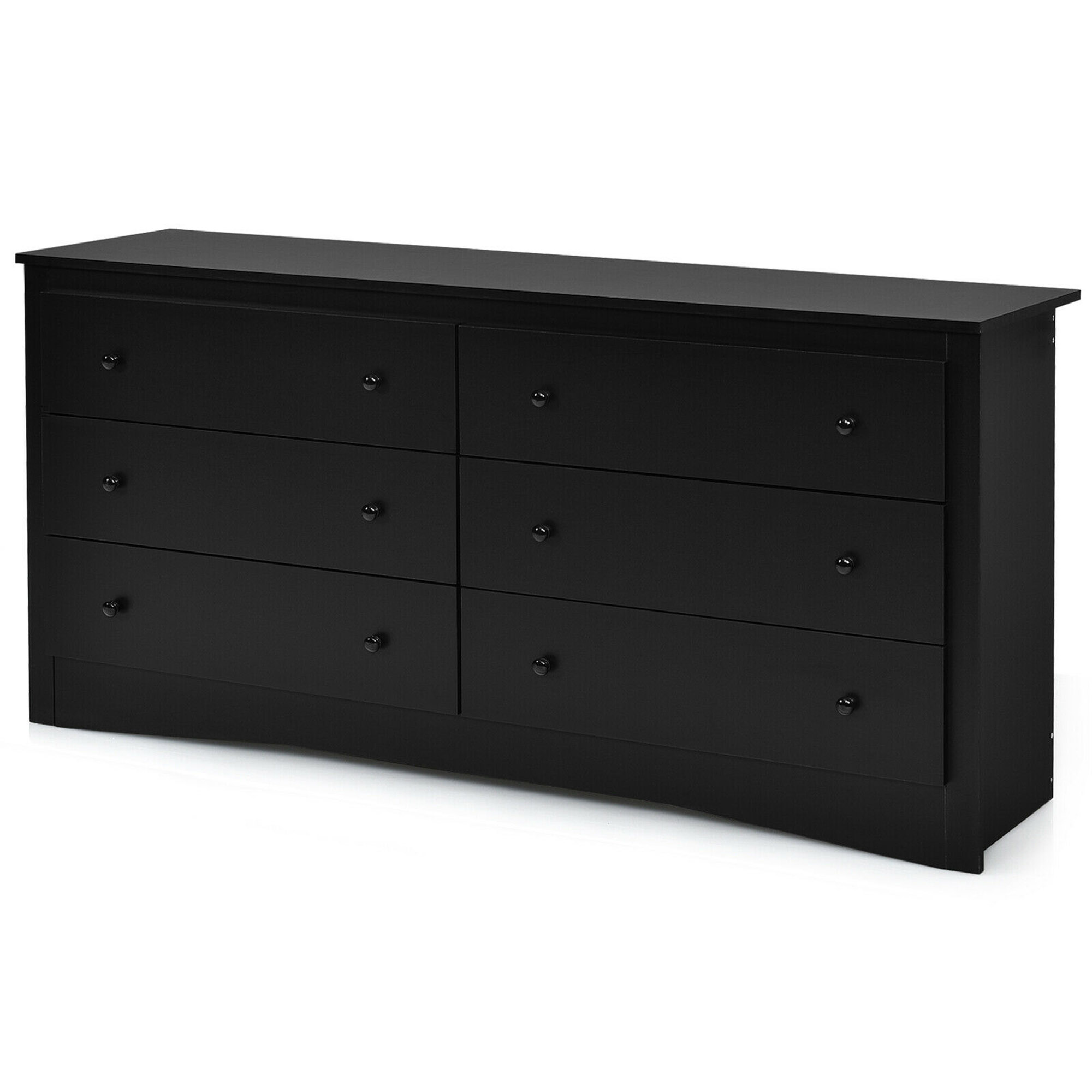 Gymax 6 Drawer Double Dresser Chest of Drawers Storage for