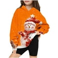 thumbnail image 2 of Odeerbi Kids Boys Girls Christmas Hoodies Snowman Print Hooded Sweatshirts Children's Long Sleeve Pattern T-shirt Printed Round Neck Shirt Hooded Sweatshirt Orange, 2 of 4