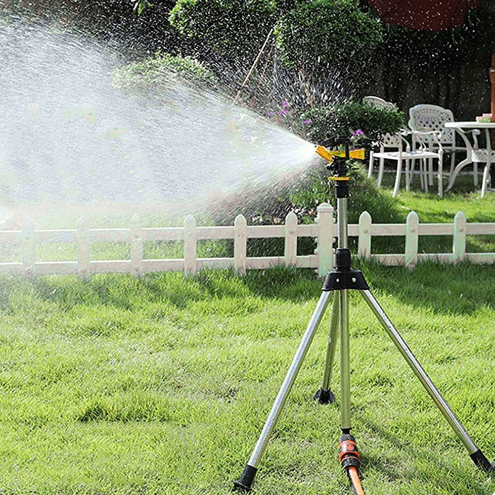 RANME 90Cm Rotating Metal Tripod Sprinkler Adjustable Height Stand Large Coverage Area