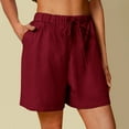 thumbnail image 2 of Women Elastic Summer Casual Shorts Shorts And High Solid Waist Women's Shorts, 2 of 5