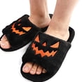 thumbnail image 5 of 1 Pair Halloween Pumpkins Plush Flip Flops Casual Home Plush Slippers for Women, 5 of 13
