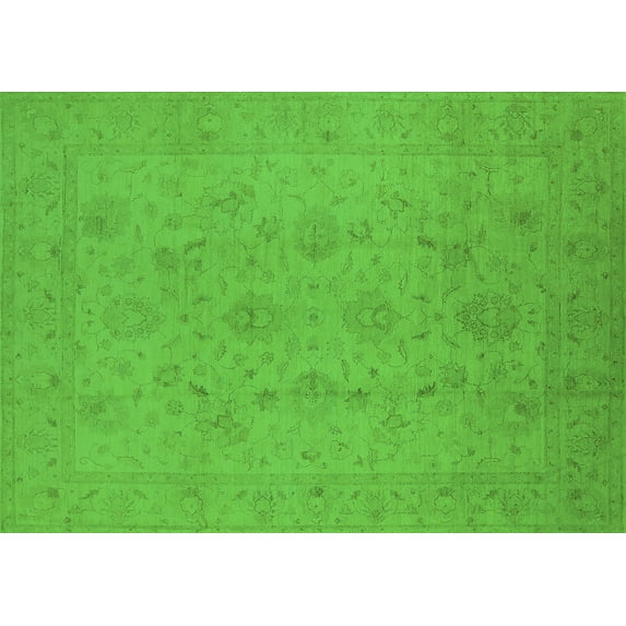 Ahgly Company Indoor Rectangle Oriental Green Traditional Area Rugs, 2' x 3'