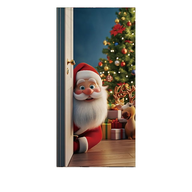 Decoraciones de la Puerta de Navidad 185x90cm/72.83x35.43In Decoraciones de la Fiesta de Navidad para la Decoración de la Fiesta Festiva