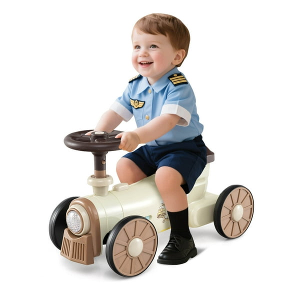 Infans Ride on Push Car with Storage Compartment & Train Whistle Sound Button
