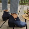 thumbnail image 6 of Taqqpue Women's Ankle Boots Round Toe Side Zipper Low Heel Comfortable Short Casual Dress Booties for Women Size 5.5-9.5 Fashion Dress Shoes Fall Winter Footwear Casual Walking Daily, 6 of 10