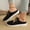 Black, variant on YOUYEDIAN Mules for Women Fashion Lace-up Round Toe Casual Platform Soft Warm Backless Flats Versatile Comfortable Walking Shoes