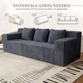 thumbnail image 6 of Muumblus 71" Boneless Sofa with Square Arms, Living Room Upholstered Deep Seat Couch with Pocket, Dark Gray Corduroy, 6 of 8