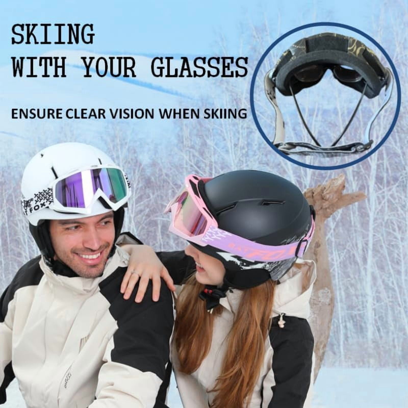 JJEAN-OTG Ski Snow Goggles, UV Protection Anti Fog Snowboard Goggles for Men Women Youth