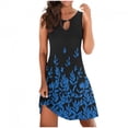 thumbnail image 5 of Jophufed Summer Spring Dresses for Women 2022 Cute Cold Shoulder Boho Tshirt Dresses A Line Shift Floral Printed Tunic Dress,Sleeveless Beach Short Mini Sundress, 5 of 5