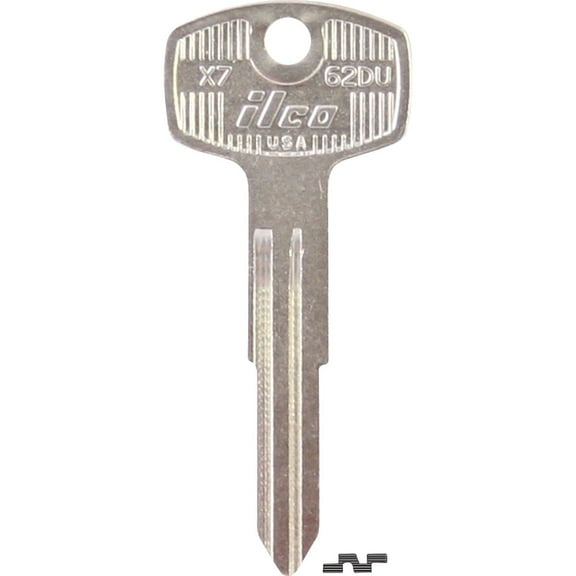 Kaba Ilco Corp. Datsun Automotive Key 62DU/X7 Mechanical - Nickel Plated - 10 Pack