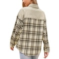 thumbnail image 3 of CHAQUETA DE PANA INSPIRADA EN CHIC para camisa de franela de mujer, con botones, chaquetas casuales XS Albaricoque, 3 of 6