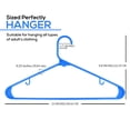 thumbnail image 5 of Utopia Home Plastic Hangers 50 Pack - Space Saving Clothes Hanger - Durable & Strong Closet Organizers and Storage with Built-in Strap Hooks - Essential for Shirts, Pants, Skirts & Coats (Blue), 5 of 7