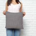 thumbnail image 2 of Vintage Dark Gray Pillow Covers 18x18 Inch Decorative Throw Pillow Cover, Farmhouse Retro Solid Color Linen Texture Sofa Pillowcases Accent Cushion Case Home Decor Bedroom Living Room, 2 of 6