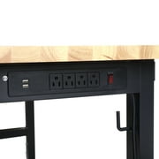 Frontier 48-inch Heavy-Duty Workbench with Adjustable Height, Wood Worktop, Steel Frame