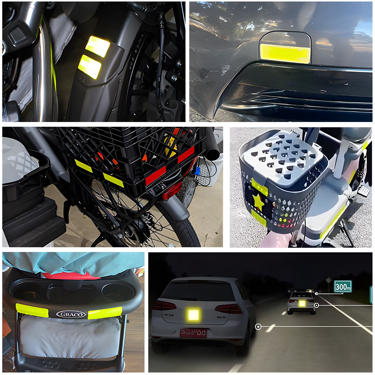 30pcs Waterproof Reflective Safety Stickers – 3 x 8 cm High-Visibility Decals for Cars, Bikes, Helmets, Mailboxes & Outdoor Gear