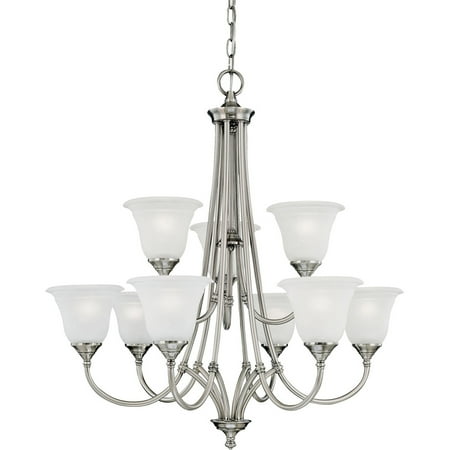 Satin Pewter Five Light Chandelier Chandeliers 9 Light Fixtures With Satin Pewter Finish Metal Material E26 31