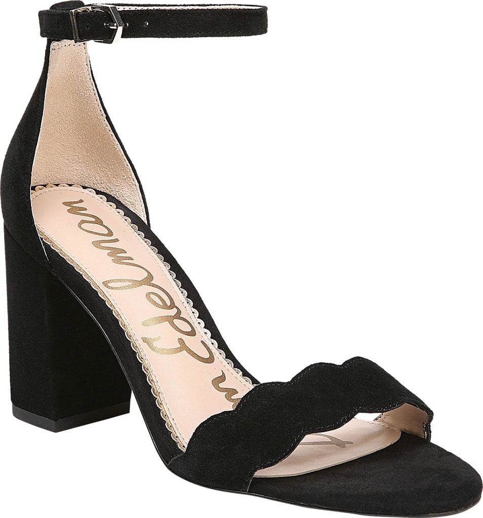Women's Sam Edelman Odila Ankle Strap Sandal Black Suede 9 M - Walmart.com