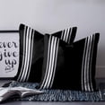 thumbnail image 2 of 18x18 Pillow Covers Set of 2, Black Striped Throw Pillow Covers Decorative Couch Cushion Case, Farmhouse Black White Stripes Microfiber Square Pillowcases for Bedroom Car Living Room, 2 of 7