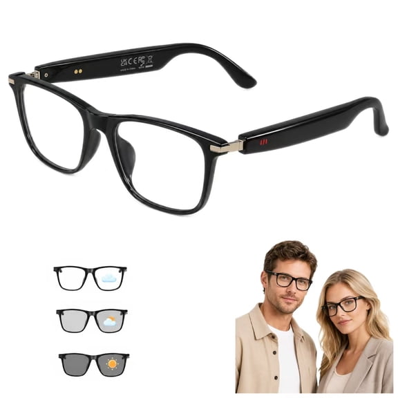 GenXenon Bluetooth Audio Glasses with Photochromic Lenses for Men Women – Open-Ear Speaker,Hands-Free Calls,UV400 Protection,Lightweight Smart Sunglasses for Driving Travel Work