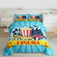 thumbnail image 2 of Manfei Teens Cinema Trictet Full Size Comforter Sets, Filmstrip Movie Night Bedding Comforter Set, Retro Theater Popcorn Reversible Bedding Sets, Luxury Bedroom Decor, 3 Pieces, 2 of 8