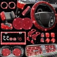 thumbnail image 4 of 27pcs Bling Car Accessories Set For Women, Bling Steering Wheel Covers Universal Fit 15 Inch, Bling License Plate Frame, Phone Holder, Car Coasters, 4 of 4