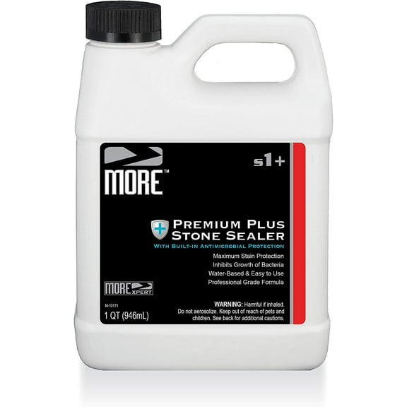 More Premium Plus Stone Sealer Protector for Countertops - Natural Stone, Marble, Granite Surfaces - Advanced Formula (Quart / 32oz)