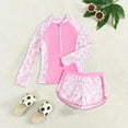 thumbnail image 2 of XZNPDUCQ Girls Rash Guard Swimsuits 2 Piece Bathing Suit Summer Swimwear Swimming Suit For Girls 10-11 Years Pink, 2 of 6