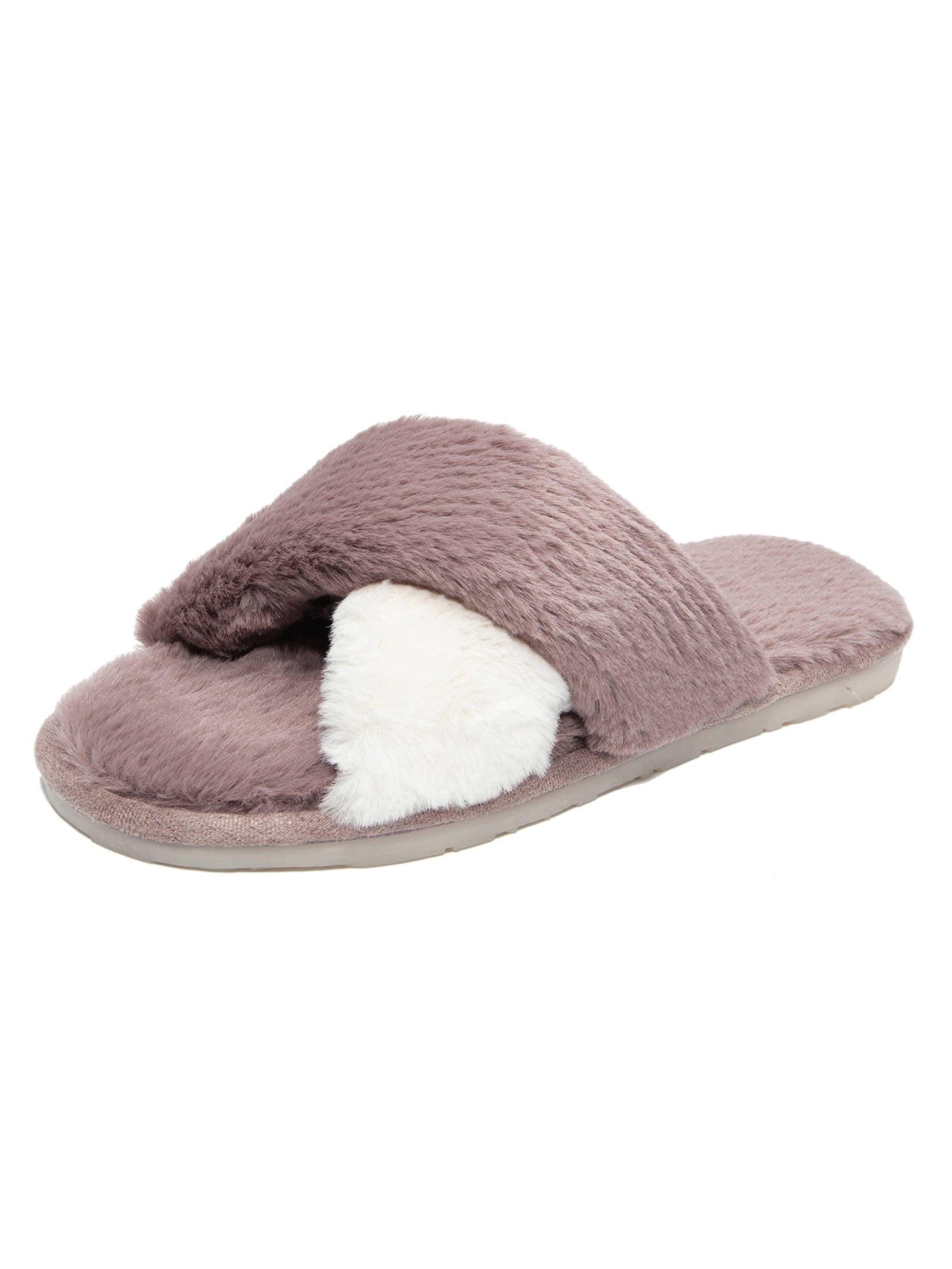 toe post fluffy flat slipper