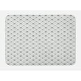 thumbnail image 1 of Geometric Bath Mat, Repeating Dotted Rhombuses and Flowers Modern Stylish Texture Pattern Print, Non-Slip Plush Mat Bathroom Kitchen Laundry Room Decor, 29.5 X 17.5 Inches, Grey and White, Ambesonne, 1 of 2